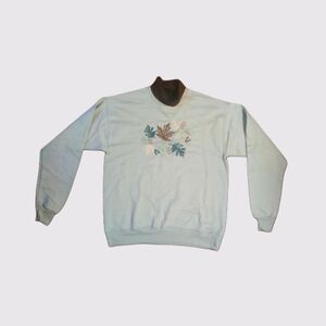 Vintage 90s Leaves Graphic Crewneck Sweatshirt !